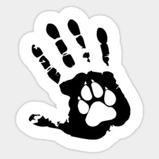 your hand and you dog's Sticker